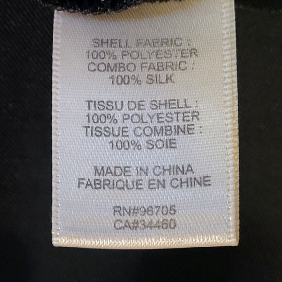 Rebecca Taylor Brushstroke Shift Dress, 100% Silk Panel, Blue Creme Black, Sz 4 - Picture 9 of 9